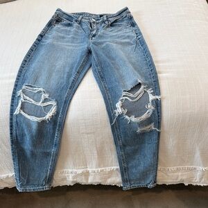 American Eagle Outfitters Ripped Blue Boyfriend Jeans